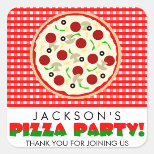 Pizza Party Favour Stickers