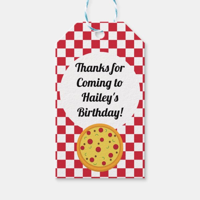 Pizza Party Favour Tag (Front)
