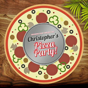 Pizza Party Favour Thank You Stickers