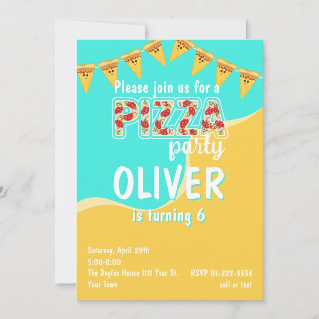 Pizza party invitation (Front)