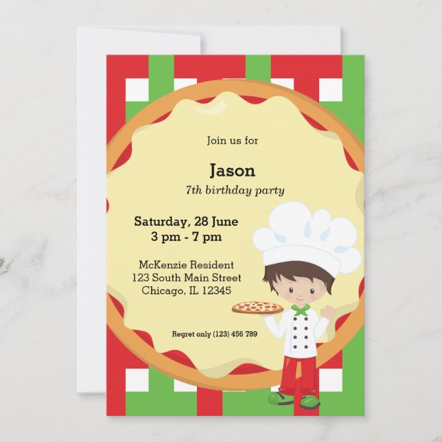 Pizza Party Invitation (Front)