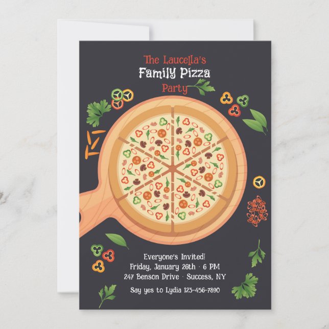 Pizza Party  Invitation (Front)