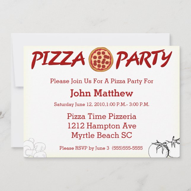 Pizza Party Invitation (Front)