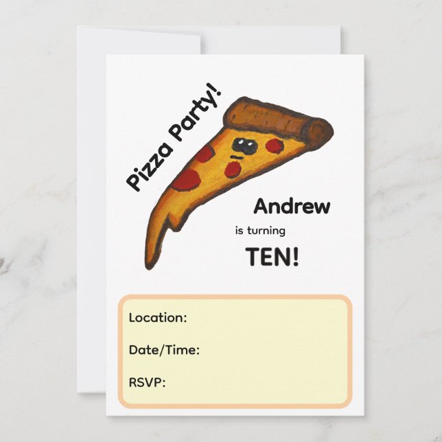 Pizza Party Invitation (Front)