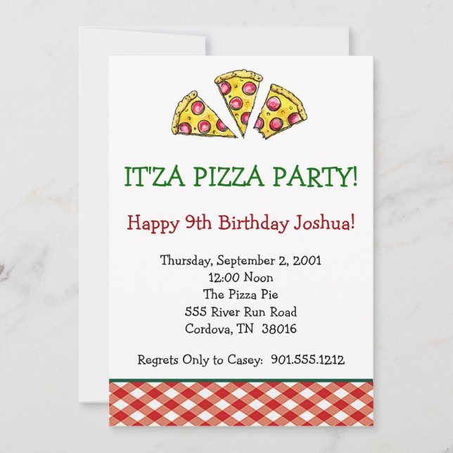 Pizza Party Invitation (Front)