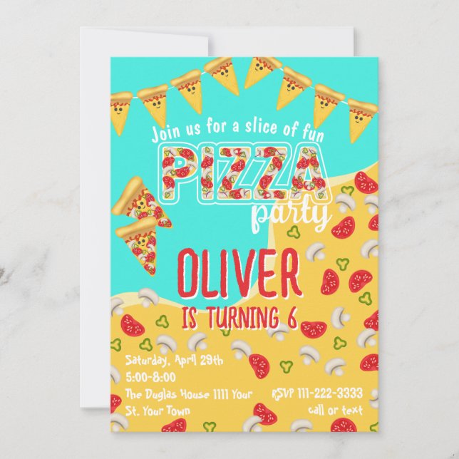 Pizza party invitation (Front)