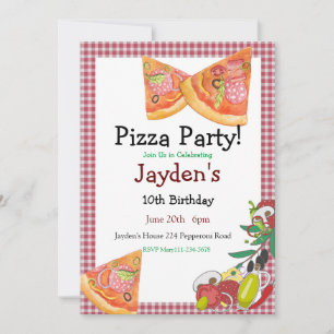 Pizza Party Invitation, Editable Pizza Invite, 5x7 Invitation