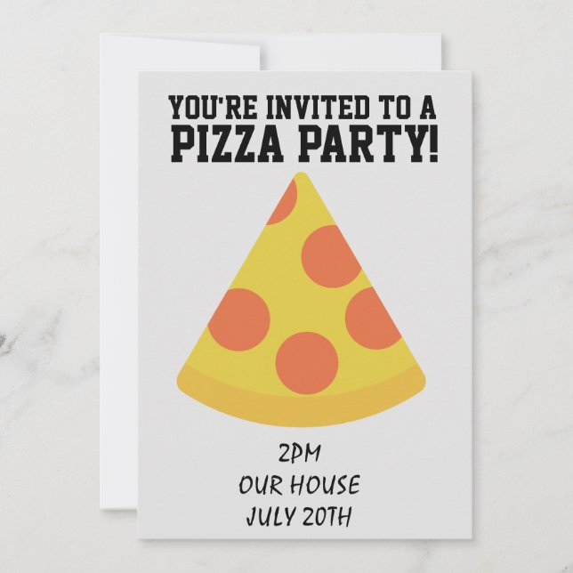 PIZZA PARTY! INVITATIONS (Front)