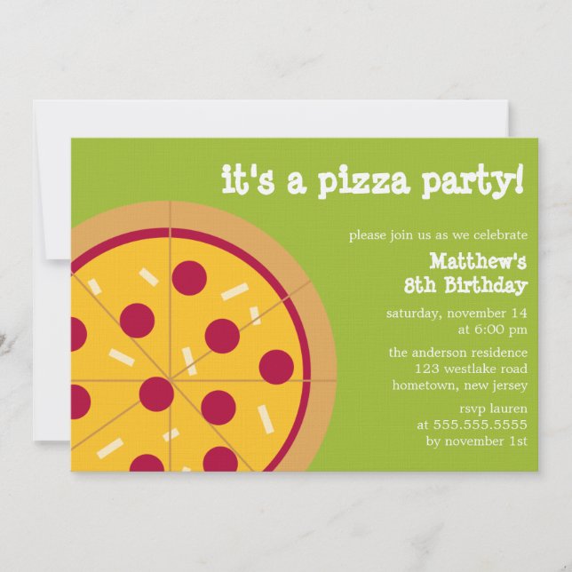 Pizza Party Invitations (Front)