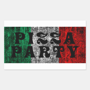 pizza party (italian flag) rectangular sticker
