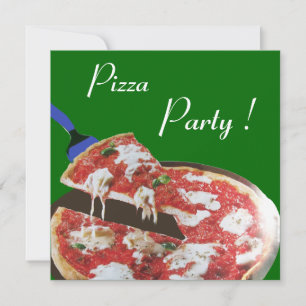 PIZZA PARTY, ITALIAN KITCHEN dinner, brunch,green Invitation