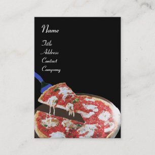PIZZA PARTY ITALIAN KITCHEN, RESTAURANT ,black red Business Card