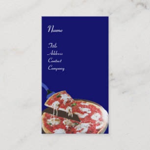PIZZA PARTY ITALIAN KITCHEN, RESTAURANT ,blue red Business Card