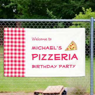 Pizza Party Kids Birthday Banner