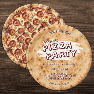 Pizza Party Kids Birthday Invitation