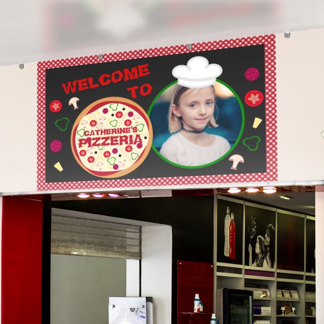 Pizza Party Kids Birthday Pizzaria Banner (Creator Uploaded)