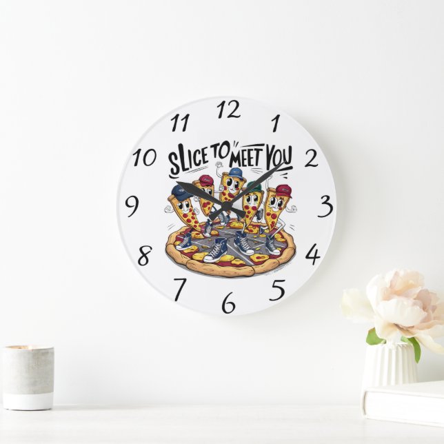 Pizza Party Large Clock (Home)