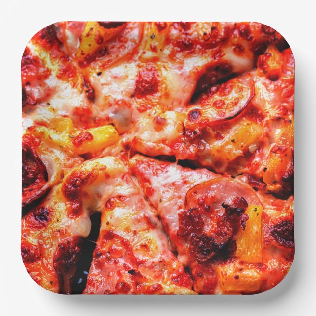 Pizza Party Paper Plate (Front)