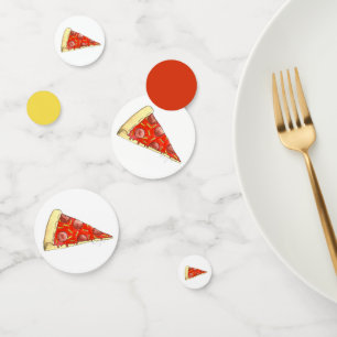 PIZZA PARTY! Pepperoni Cheese Pie Slice Pizzeria Confetti