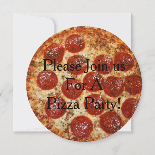 Pizza Party Pizza Invitations (Front)