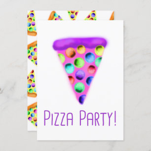 Pizza Party (Purple) Invitation