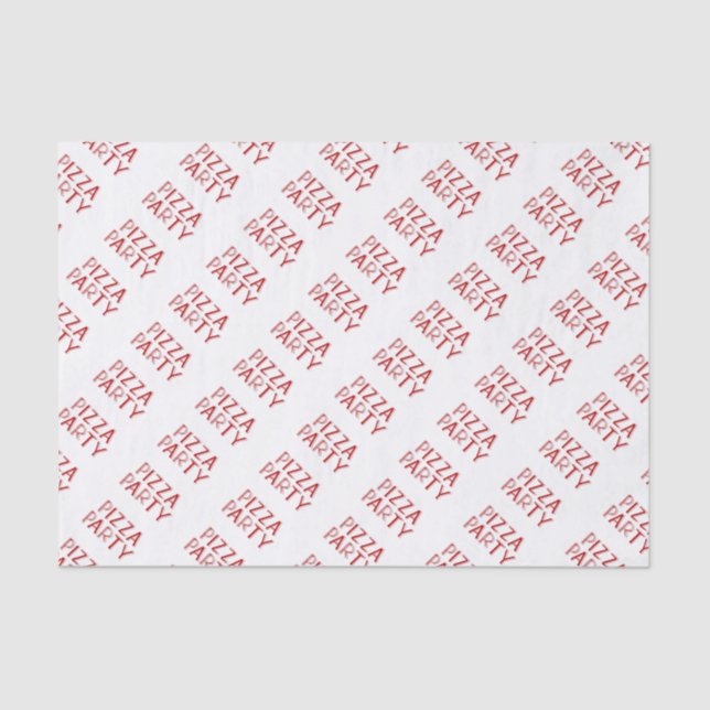 Pizza Party Red Text-Tissue Paper (Front)
