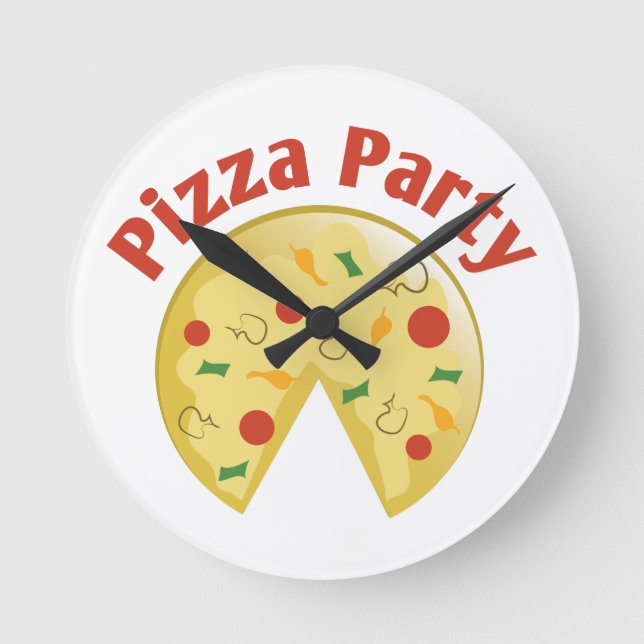 pizza party round clock (Front)