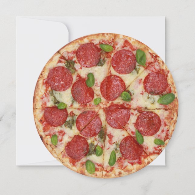 Pizza Party Round Invitation - SRF (Front)