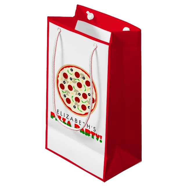 Pizza Party Small Gift Bag (Front Angled)