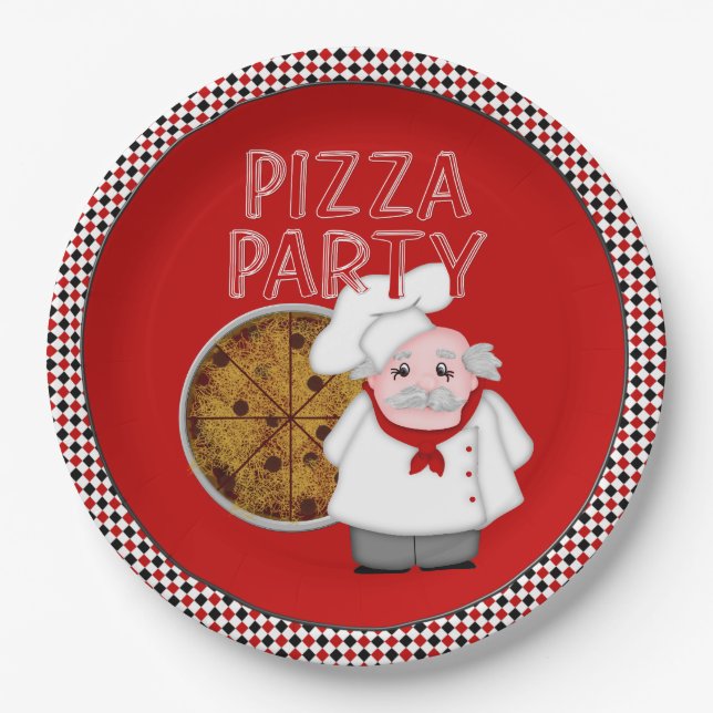 Pizza Party Style 1 -Paper Party Plates (Front)