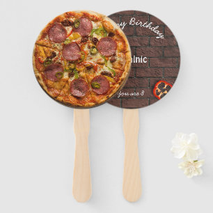 Pizza Party Supreme Birthday Hand Fan