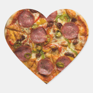 Pizza Party Supreme I Love Pizza Heart Sticker