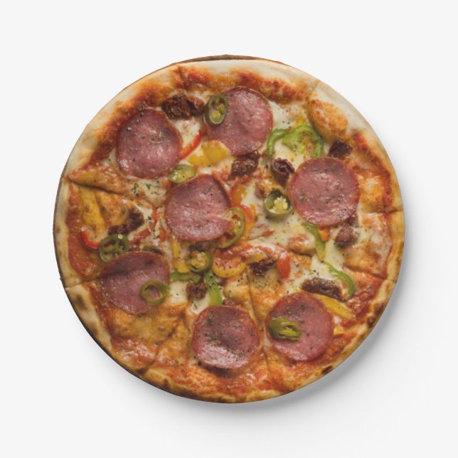 Pizza Party Supreme Paper Plate (Front)