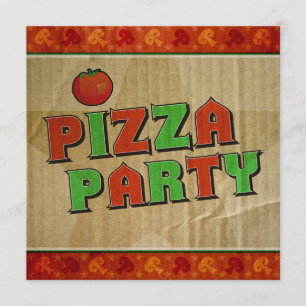 Pizza Party Takeout Box Celebration Invitation