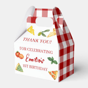 Pizza Party Theme Watercolor Kids Birthday Party Favour Box