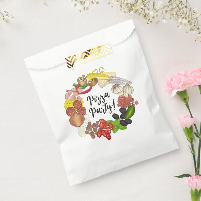 Pizza Party Toppings Italian Food Pizzeria Pie Favour Bag (Sealed)