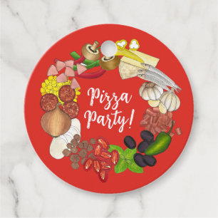 Pizza Party Toppings Italian Food Pizzeria Pie Favour Tags