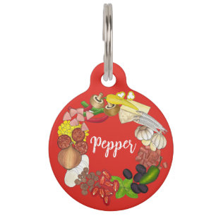Pizza Party Toppings Italian Food Pizzeria Pie Pet Tag