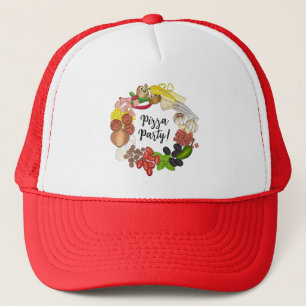 Pizza Party Toppings Italian Food Pizzeria Pie Trucker Hat