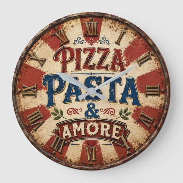 Pizza Pasta Amore Italian Kitchen Restaurant Large Clock (Front)