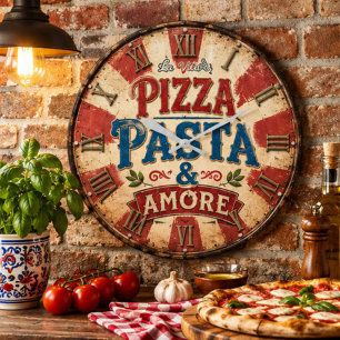 Pizza Pasta Amore Italian Kitchen Restaurant Large Clock