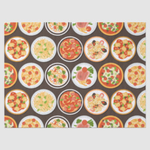 Pizza, pasta, delicious Italian food Tissue Paper