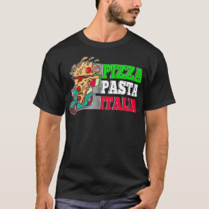 Pizza Pasta Italia Pizza Piece on Italian Scooter  T-Shirt