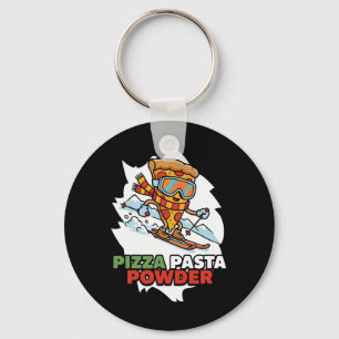 Pizza, Pasta, Powder - Funny Skiing Pizza Slice Wi Key Ring