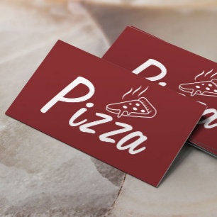 Pizza Pasta Restaurant Chef Plain Red Business Card