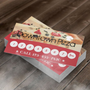 Pizza Pasta Restaurant Custom Photo Loyalty Card