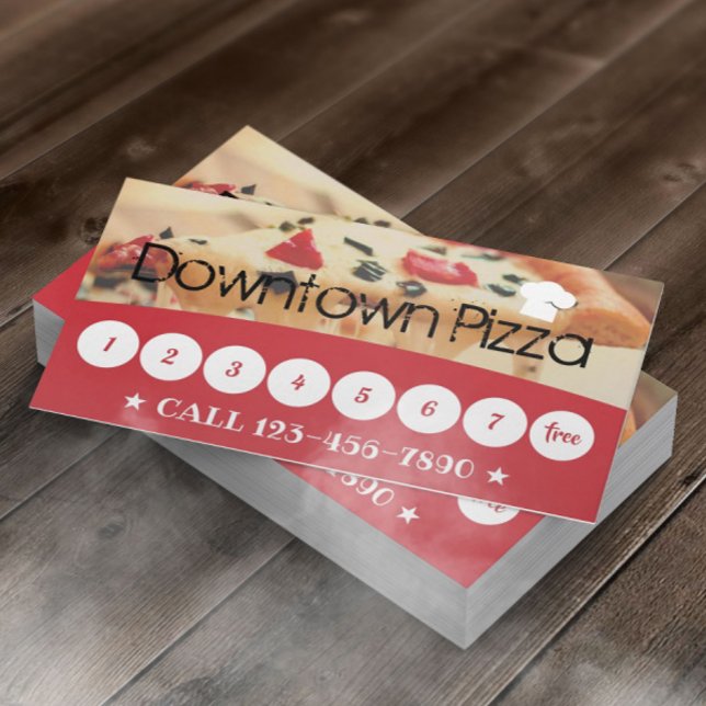Pizza Pasta Restaurant Custom Photo Loyalty Card (Creator Uploaded)