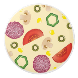 Pizza Pattern 2 Ceramic Knob