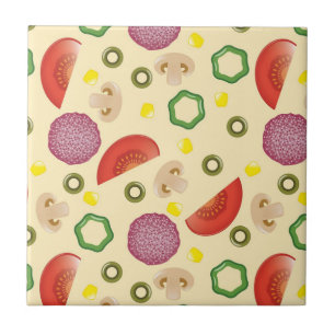 Pizza Pattern 2 Ceramic Tile