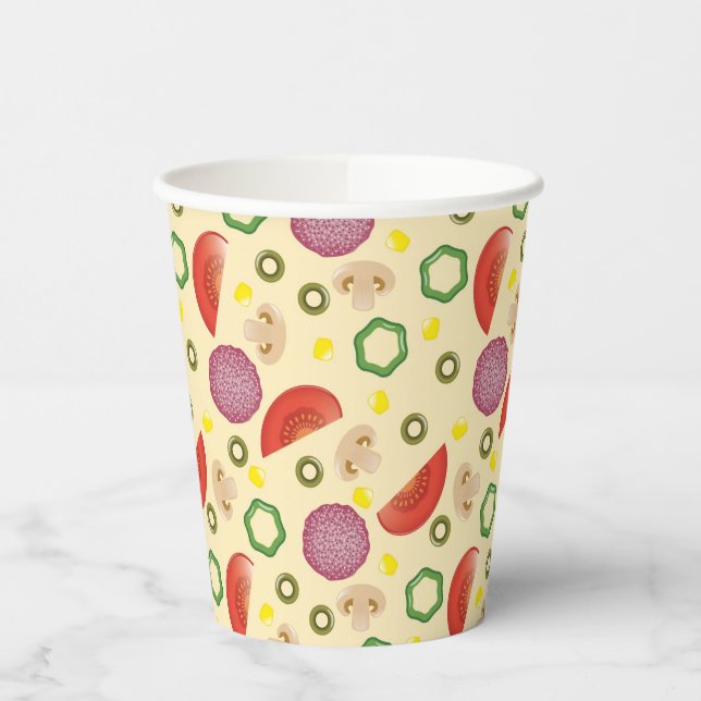 Pizza Pattern 2 Paper Cups (Left)